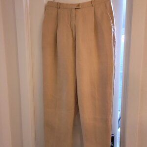 Tailored Linen Trousers Size 14 by Eddie Bauer
